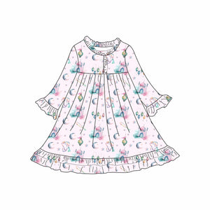 Pink Lantern Moon & Star Bamboo Nightgown