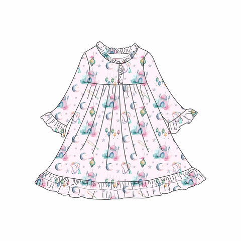 Pink Lantern Moon & Star Bamboo Nightgown