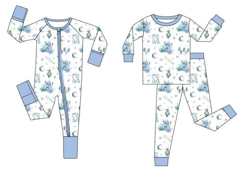 Blue Lantern Moon & Star Bamboo Pajamas