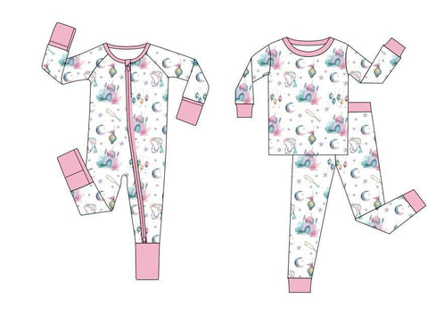 Pink Lantern Moon & Star Bamboo Pajamas