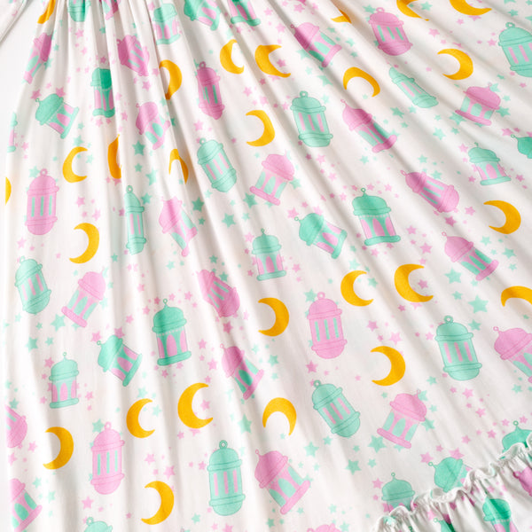 Ramadan Moon & Lantern Bamboo Nightgown - Pink