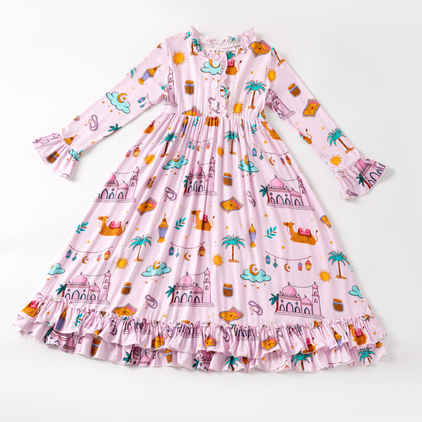 Ramadan Nights Bamboo Nightgown - Pink