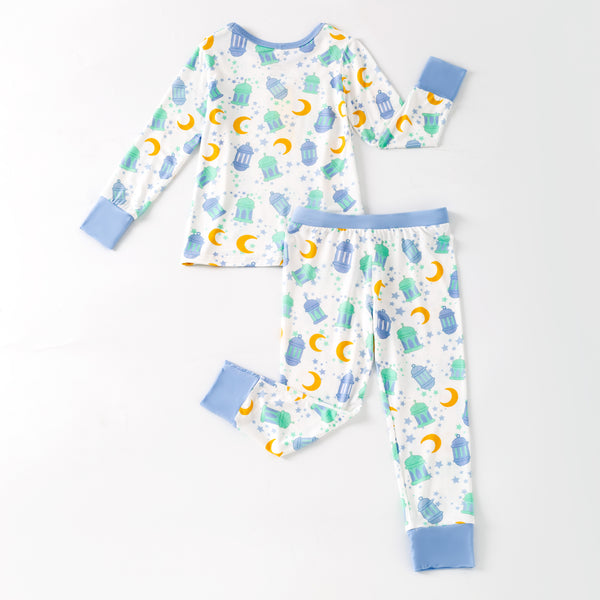 Ramadan Moon & Lantern Bamboo Pajamas - Blue