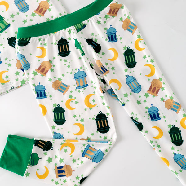 Ramadan Moon & Lantern Bamboo Pajamas - Green