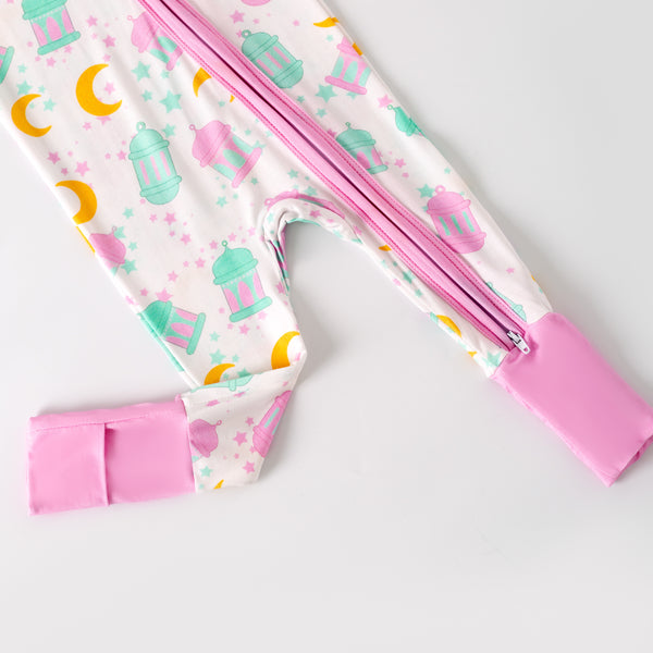 Ramadan Moon & Lantern Bamboo Zippy - Pink