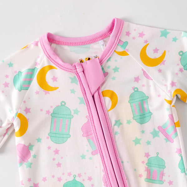 Ramadan Moon & Lantern Bamboo Zippy - Pink