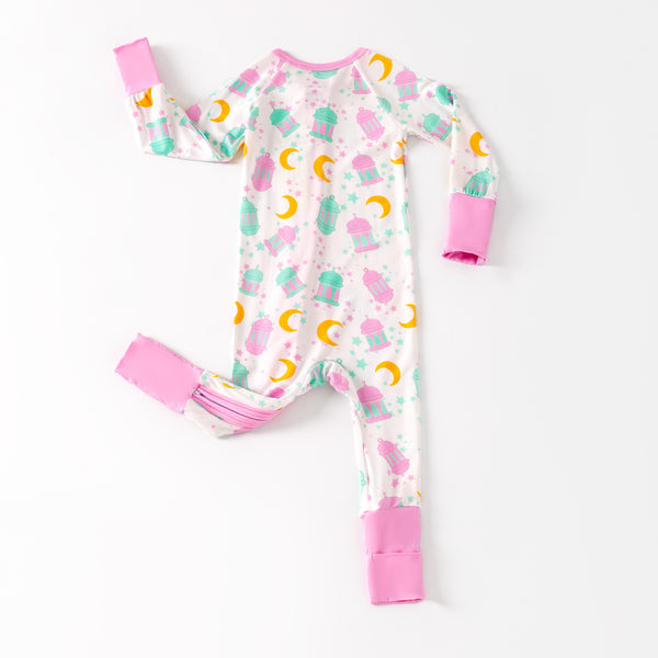 Ramadan Moon & Lantern Bamboo Zippy - Pink