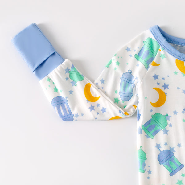 Ramadan Moon & Lantern Bamboo Zippy - Blue
