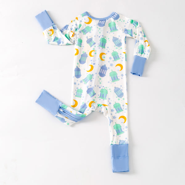 Ramadan Moon & Lantern Bamboo Zippy - Blue