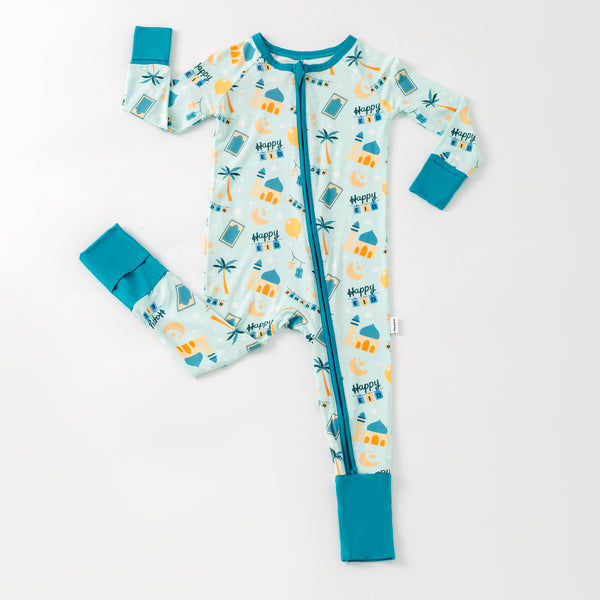 Teal Ramadan & Happy Eid Bamboo Zippy