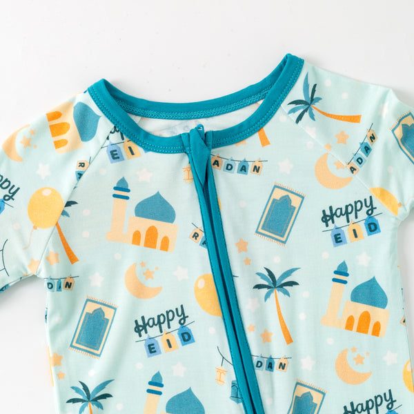Teal Ramadan & Happy Eid Bamboo Zippy