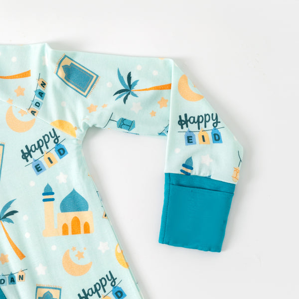 Teal Ramadan & Happy Eid Bamboo Zippy