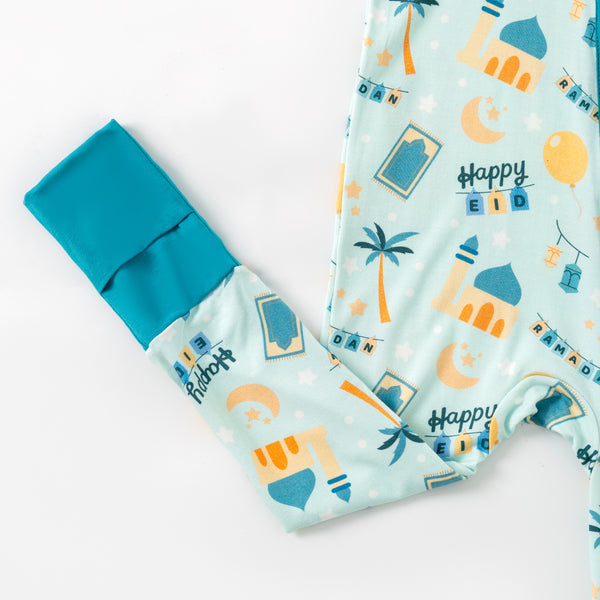 Teal Ramadan & Happy Eid Bamboo Zippy