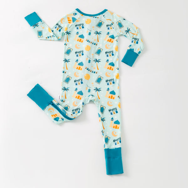 Teal Ramadan & Happy Eid Bamboo Zippy