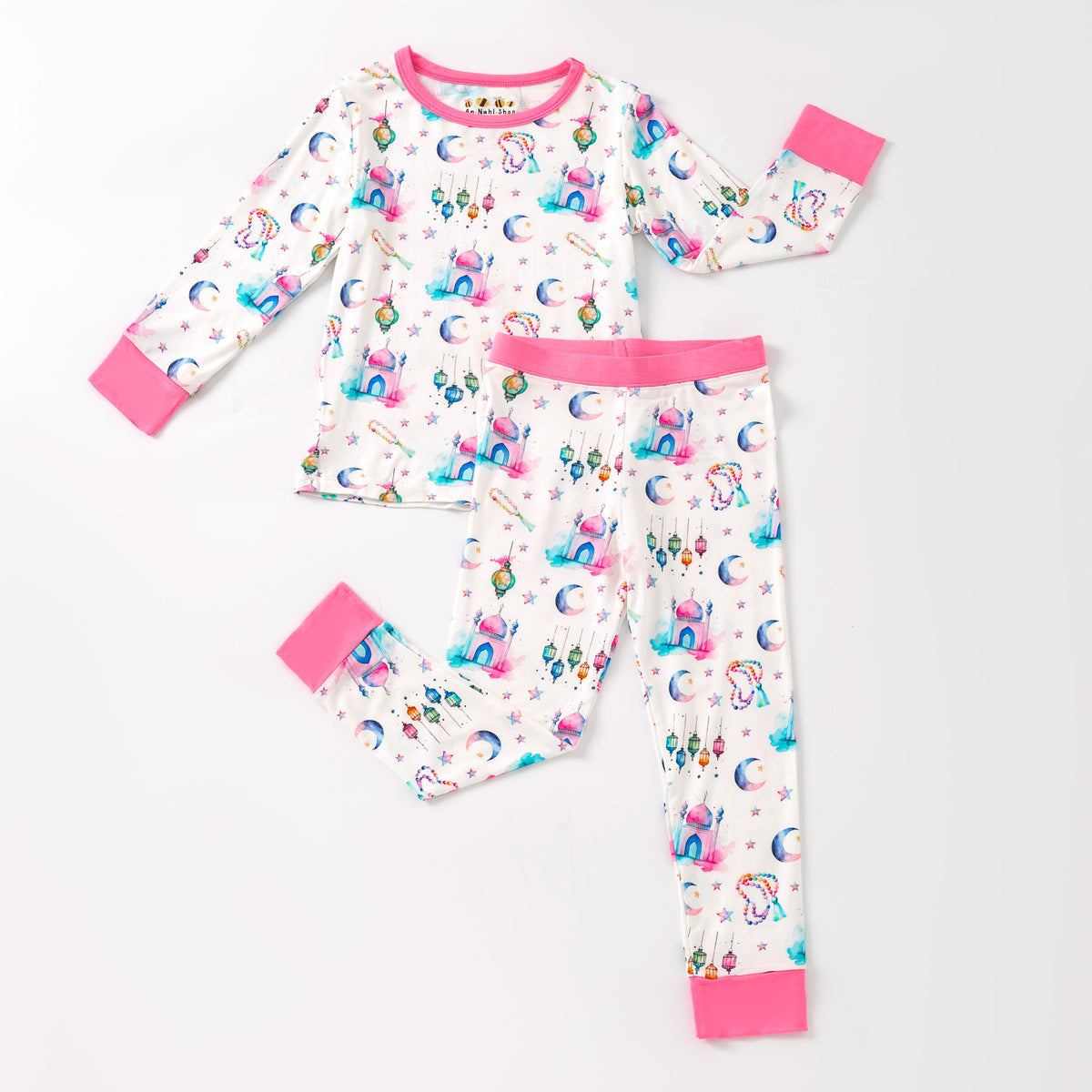 Pink Lantern Moon & Star Bamboo Pajamas – An Nahl Shop