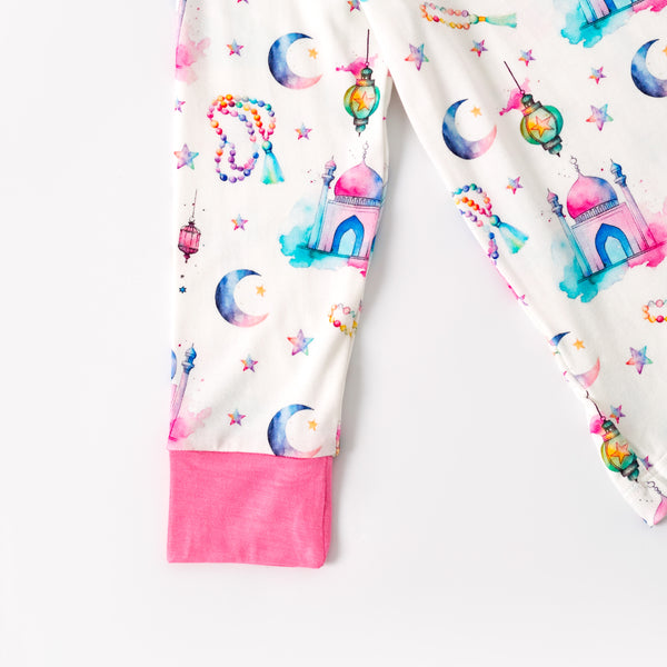 Pink Lantern Moon & Star Bamboo Pajamas