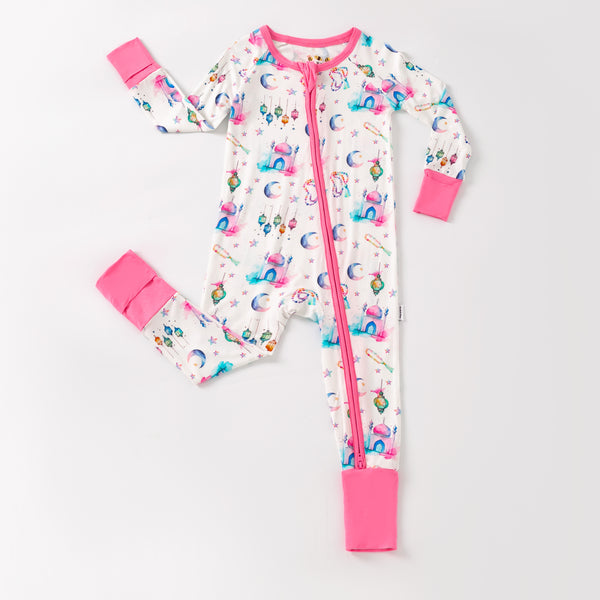 Pink Lantern Moon & Star Bamboo Zippy