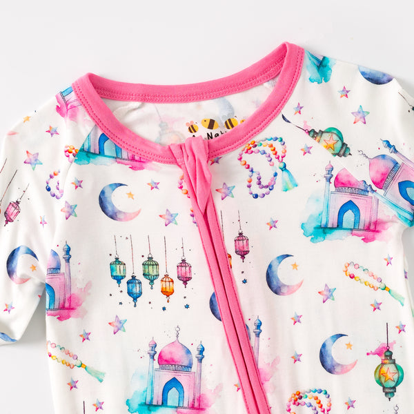 Pink Lantern Moon & Star Bamboo Zippy