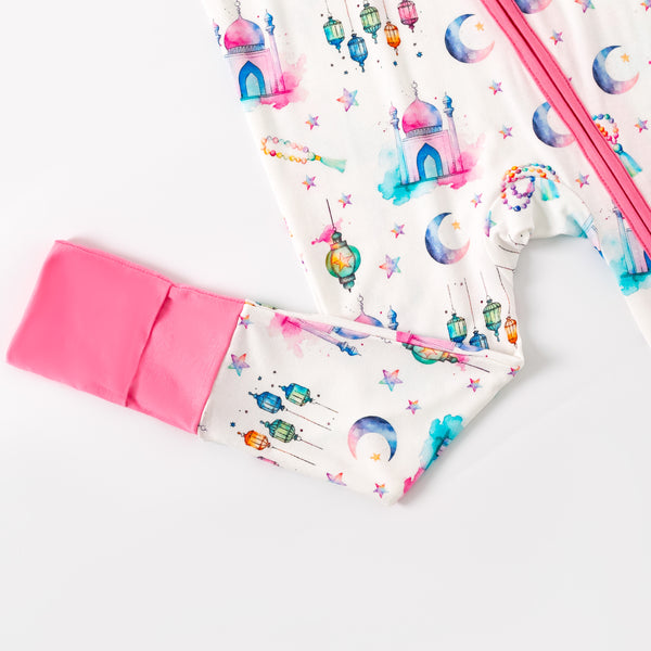 Pink Lantern Moon & Star Bamboo Zippy