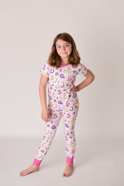 Arabic Alphabet Short sleeves Pajamas - Pink