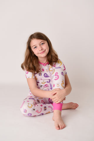 Arabic Alphabet Short sleeves Pajamas - Pink