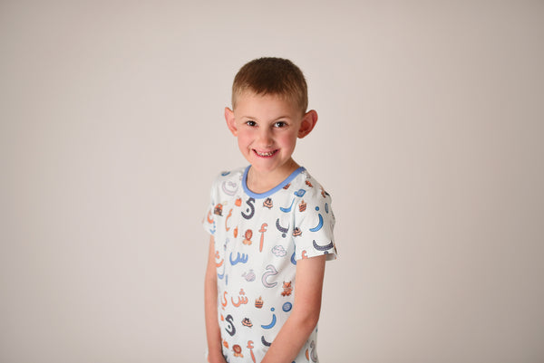 Arabic Alphabet Pajamas - Blue