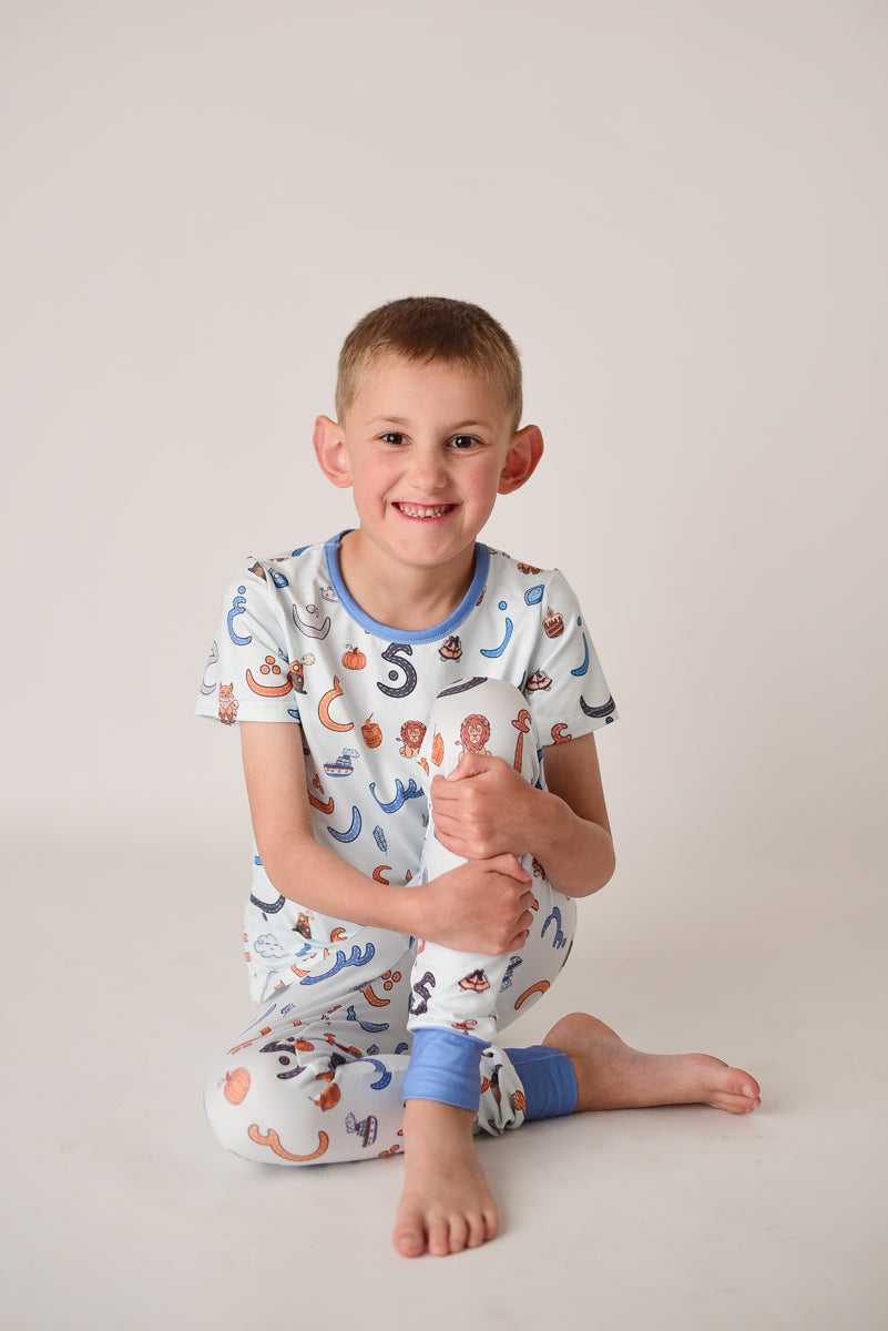 Arabic Alphabet Pajamas - Blue
