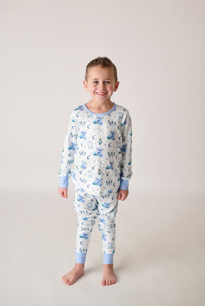 Blue Lantern Moon and Star Pajamas