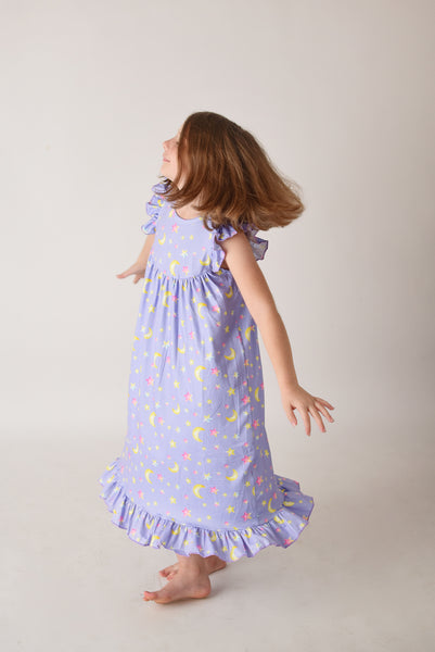 Moon & Star Nightgown - Purple