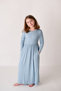 Dust Blue Maxi Bamboo Dress