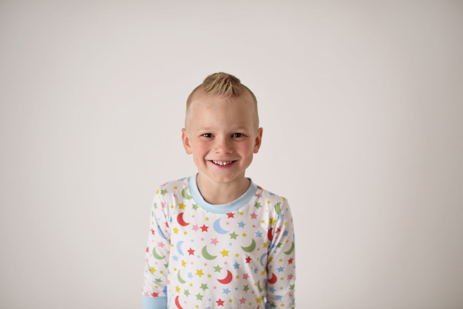 Moon & Star Bamboo Pajamas - Blue – An Nahl Shop